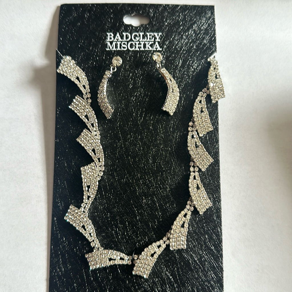 New Badgley Mischka Stunning Jewelry Set Silver 30$
